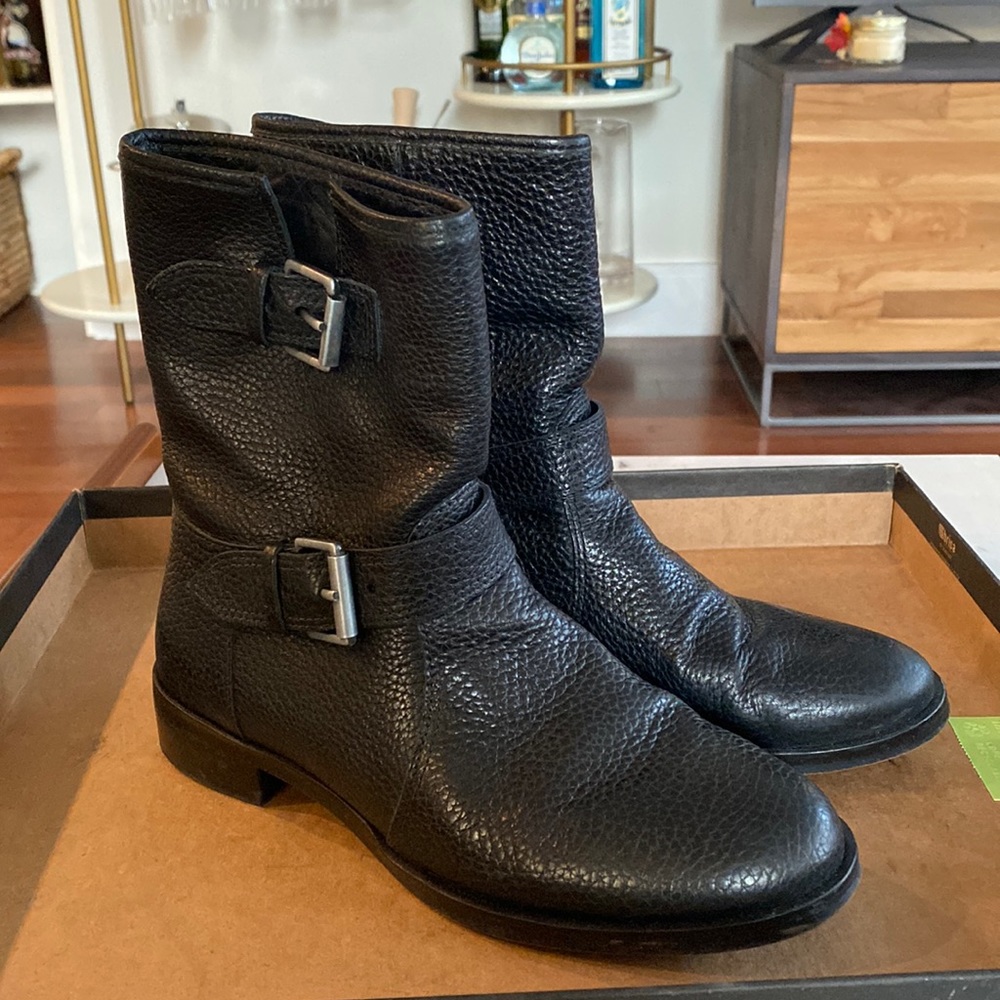 Black leather J.Crew Biker / Moto Boots